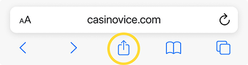 Safari share button highlighted